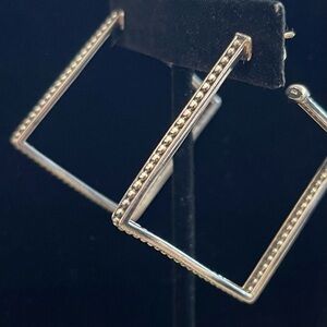 Square Caviar Hoop Earrings